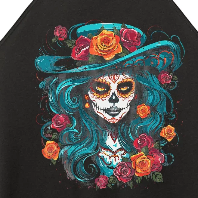 De Los Muertos La Catrina Day of the Dead Women’s Perfect Tri Rocker Tank