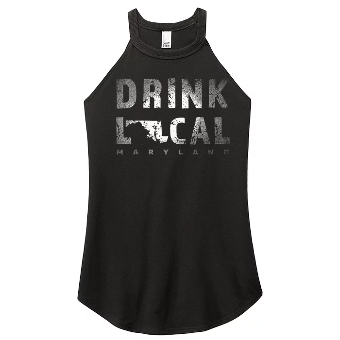 Drink Local Maryland Craft Beer Md Breweries Souvenir Women’s Perfect Tri Rocker Tank