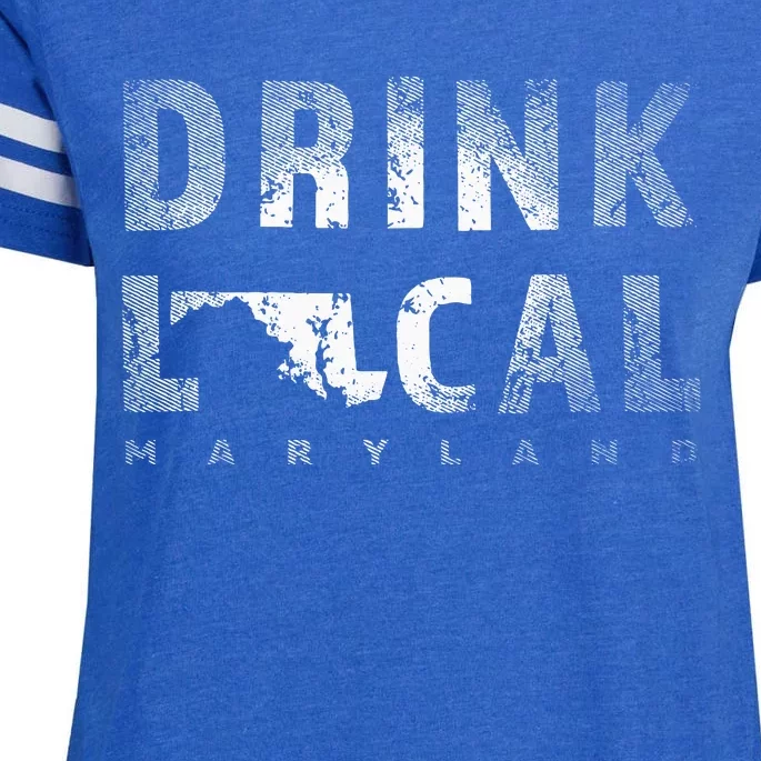 Drink Local Maryland Craft Beer Md Breweries Souvenir Enza Ladies Jersey Football T-Shirt