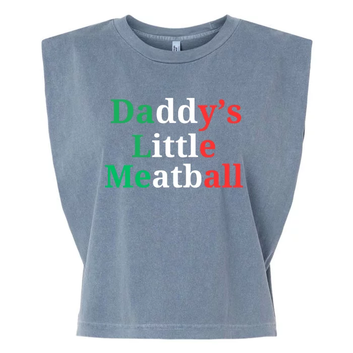 Daddy Little Meatball Italian Ironic Funny Meme Garment-Dyed Women's Muscle Tee