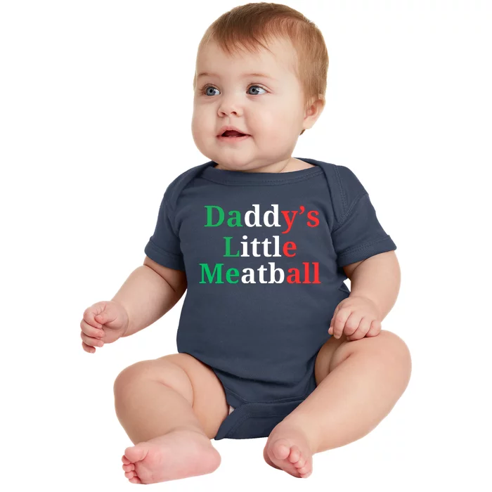 Daddy Little Meatball Italian Ironic Funny Meme Baby Bodysuit