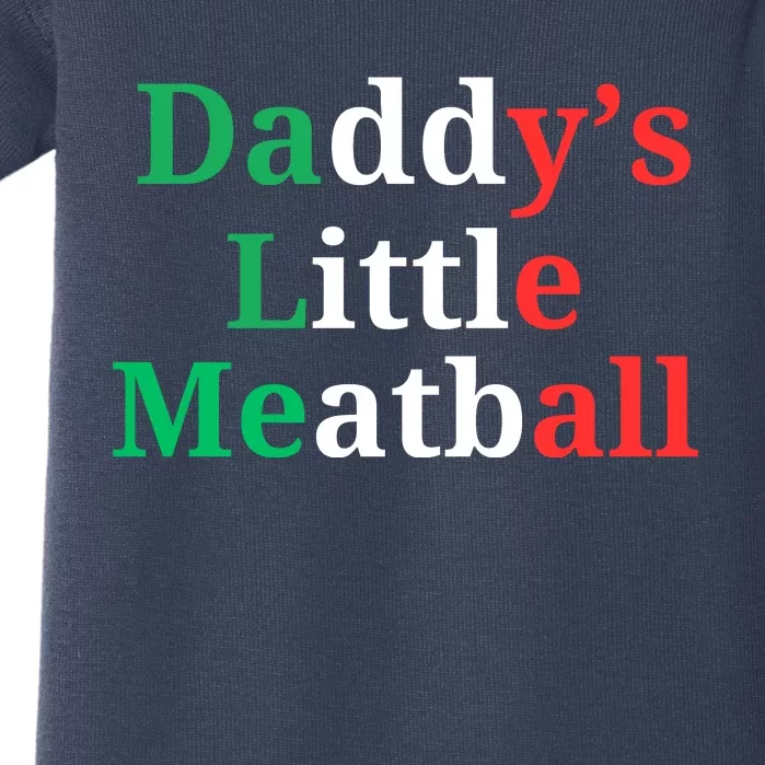 Daddy Little Meatball Italian Ironic Funny Meme Baby Bodysuit