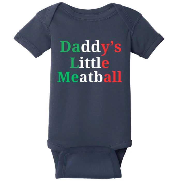 Daddy Little Meatball Italian Ironic Funny Meme Baby Bodysuit