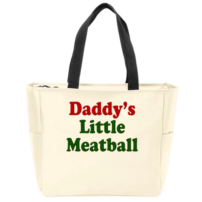 Daddys Little Meatball Cute Gift Zip Tote Bag