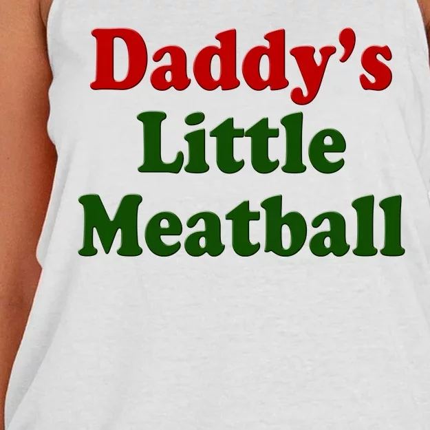 Daddys Little Meatball Cute Gift Women's Knotted Racerback Tank