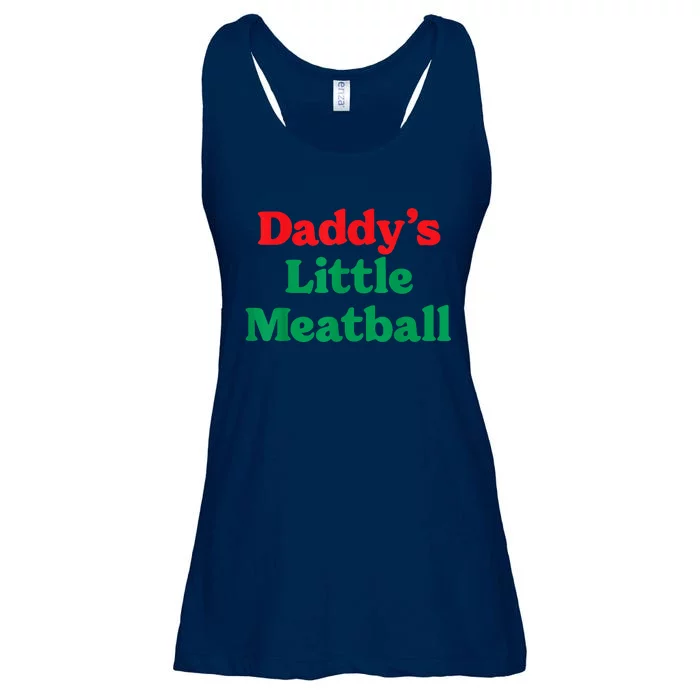 Daddy Little Meatball Italian Funny Ladies Essential Flowy Tank