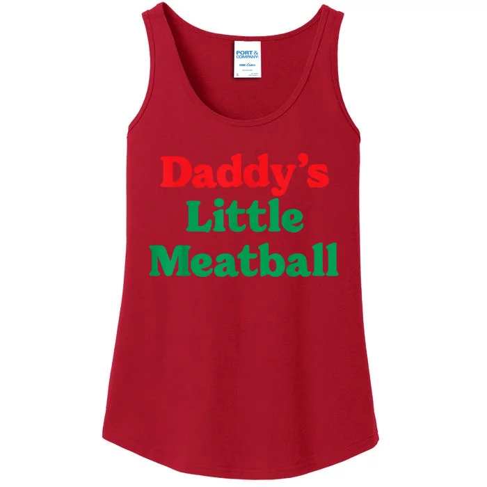 Daddy Little Meatball Italian Funny Ladies Essential Tank