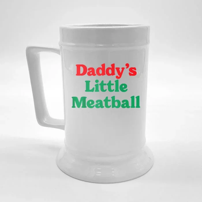 Daddy Little Meatball Italian Funny Front & Back Beer Stein