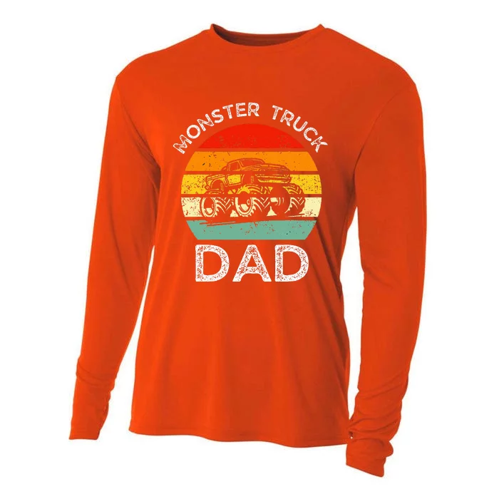 Dads Love Monster Trucks Too Fathers Day Cooling Performance Long Sleeve Crew