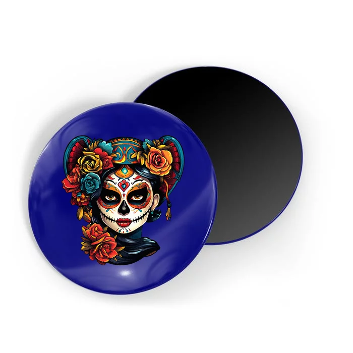 De Los Muertos La Catrina Day of the Dead Sugar Skull Magnet