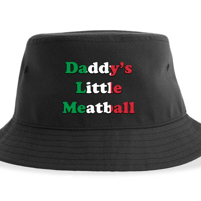 Daddy Little Meatball Italian Ironic Funny Meme Trendy Unisex Sustainable Bucket Hat