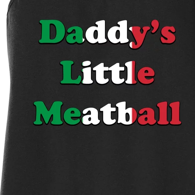 Daddy Little Meatball Italian Ironic Funny Meme Trendy Unisex Women's Racerback Tank