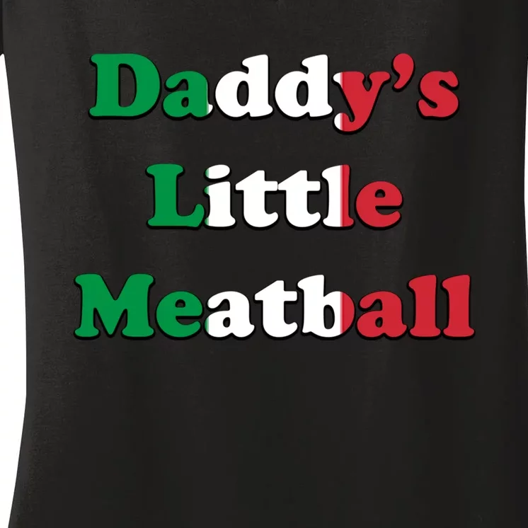 Daddy Little Meatball Italian Ironic Funny Meme Trendy Unisex Women's V-Neck T-Shirt