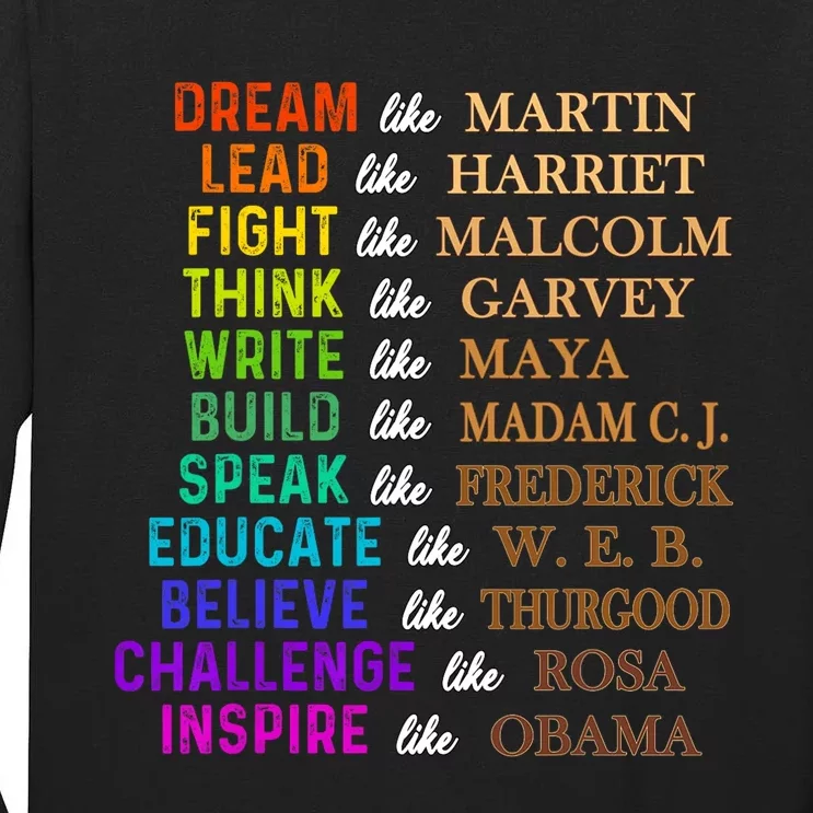 Dream Like Martin Lead Like Harriet The Junenth 1865 Tall Long Sleeve T-Shirt