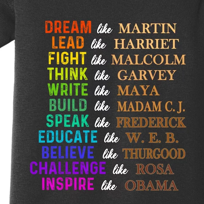 Dream Like Martin Lead Like Harriet The Junenth 1865 Baby Bodysuit