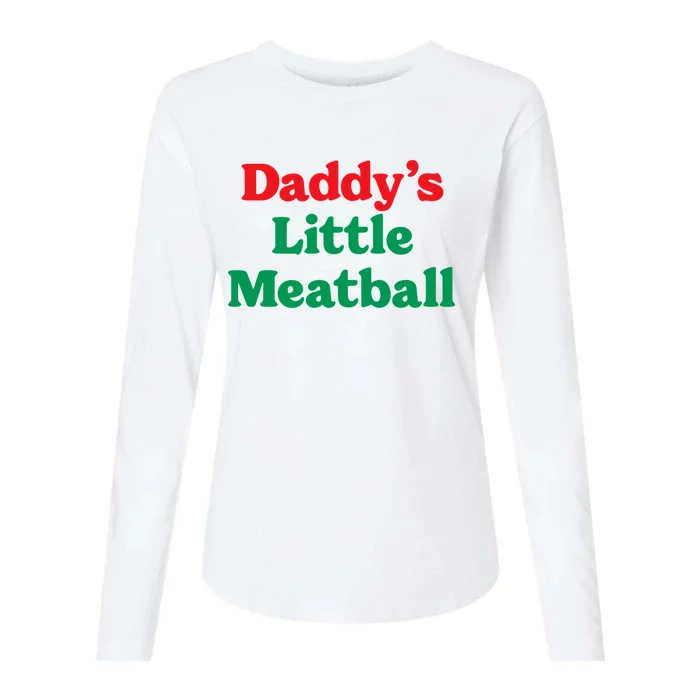 Daddy Little Meatball Italian Ironic Funny Meme Trendy Unisex Womens Cotton Relaxed Long Sleeve T-Shirt