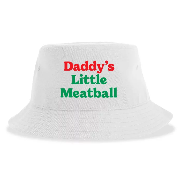 Daddy Little Meatball Italian Ironic Funny Meme Trendy Unisex Sustainable Bucket Hat