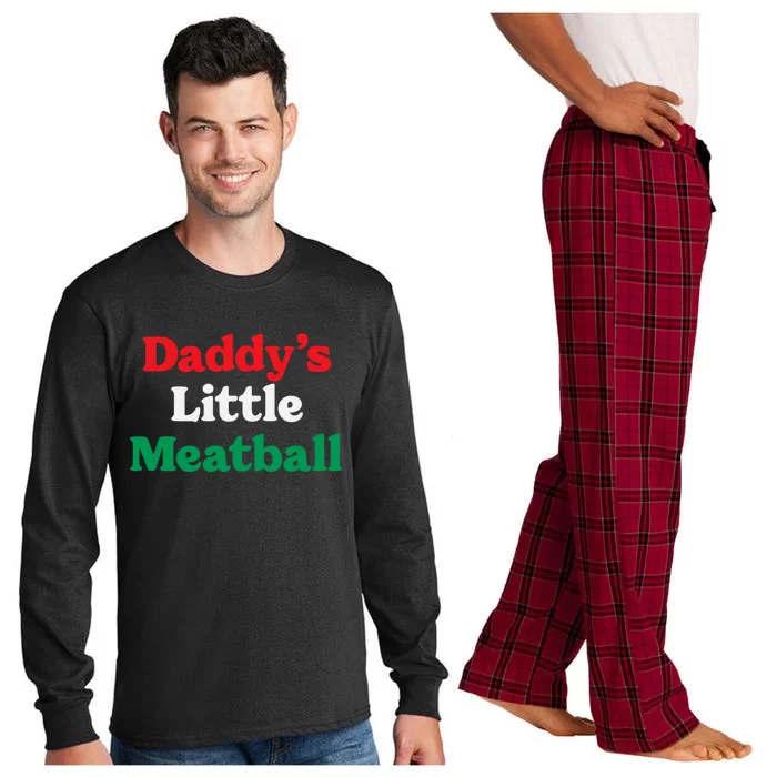 Daddy Little Meatball Italian Ironic Funny Meme Trendy Unisex Long Sleeve Pajama Set