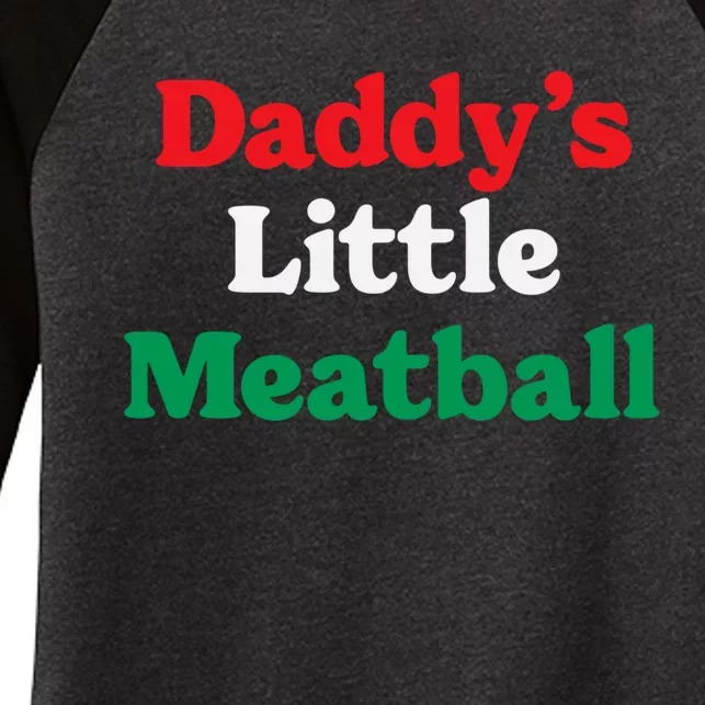 Daddy Little Meatball Italian Ironic Funny Meme Trendy Unisex Women's Tri-Blend 3/4-Sleeve Raglan Shirt