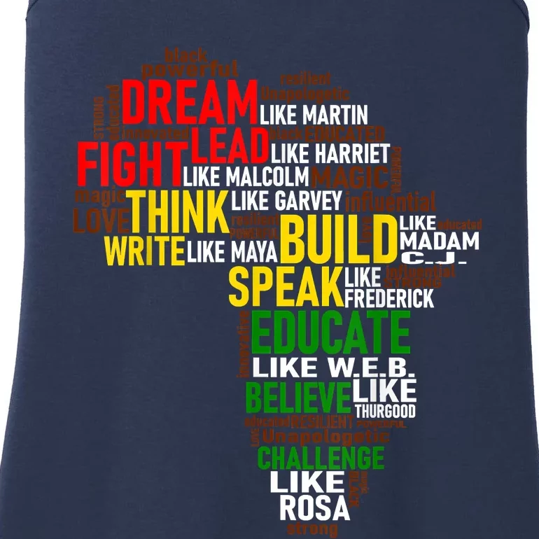 Dream Like Martin Black History Month African Celebration Ladies Essential Tank