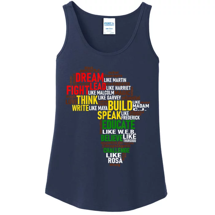 Dream Like Martin Black History Month African Celebration Ladies Essential Tank