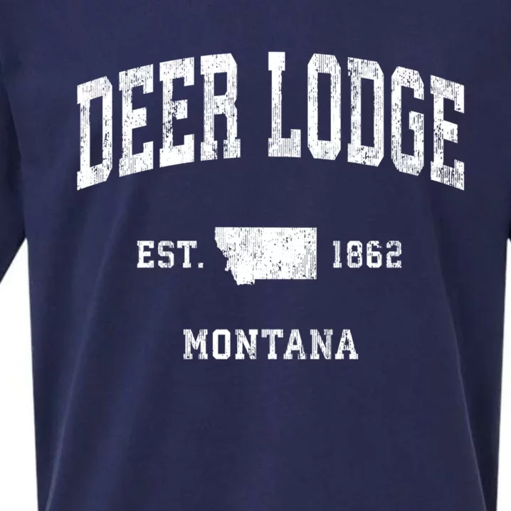 Deer Lodge Montana Mt Vintage Established Athletic Sports Design Sueded Cloud Jersey T-Shirt