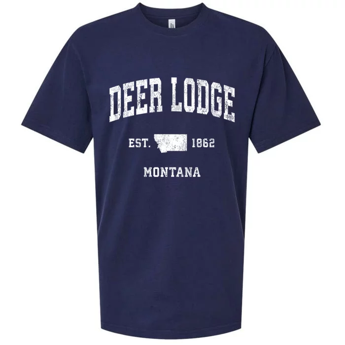 Deer Lodge Montana Mt Vintage Established Athletic Sports Design Sueded Cloud Jersey T-Shirt