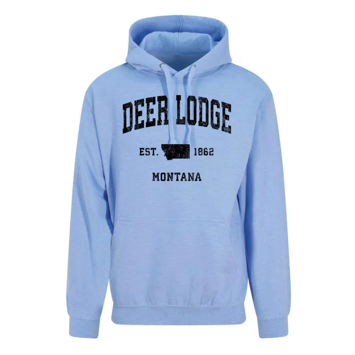 Deer Lodge Montana Mt Vintage Established Athletic Sports Design Unisex Surf Hoodie