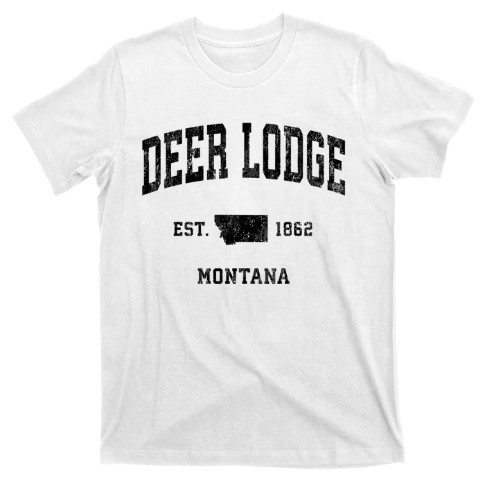 Deer Lodge Montana Mt Vintage Established Athletic Sports Design T-Shirt