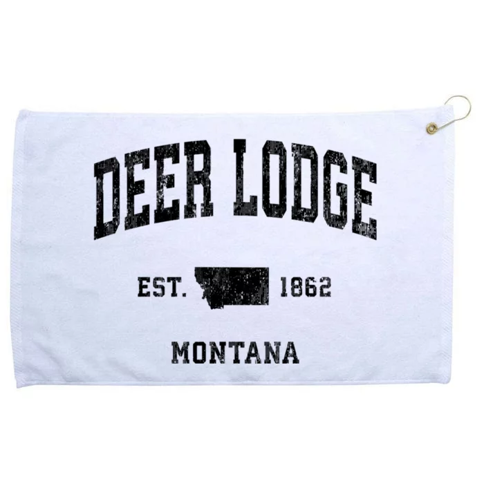 Deer Lodge Montana Mt Vintage Established Athletic Sports Design Grommeted Golf Towel