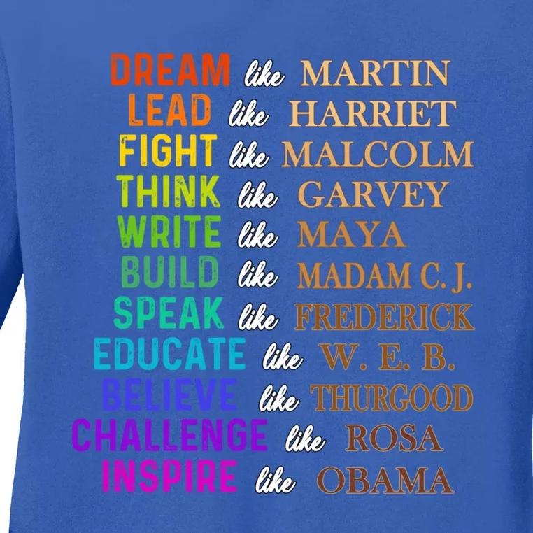 Dream Like Martin Lead Like Harriet The Juneteenth 1865 Gift Ladies Long Sleeve Shirt