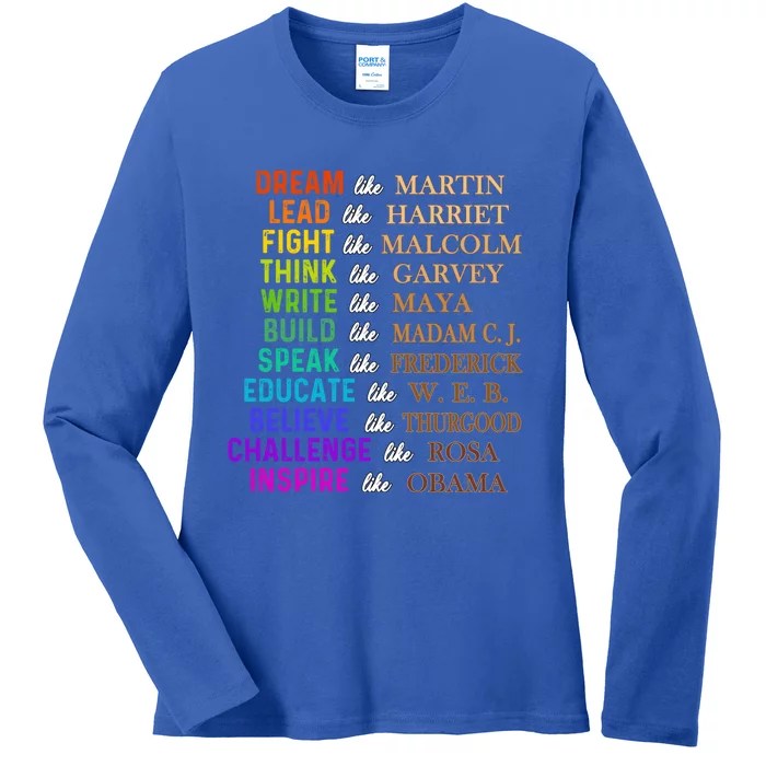 Dream Like Martin Lead Like Harriet The Juneteenth 1865 Gift Ladies Long Sleeve Shirt