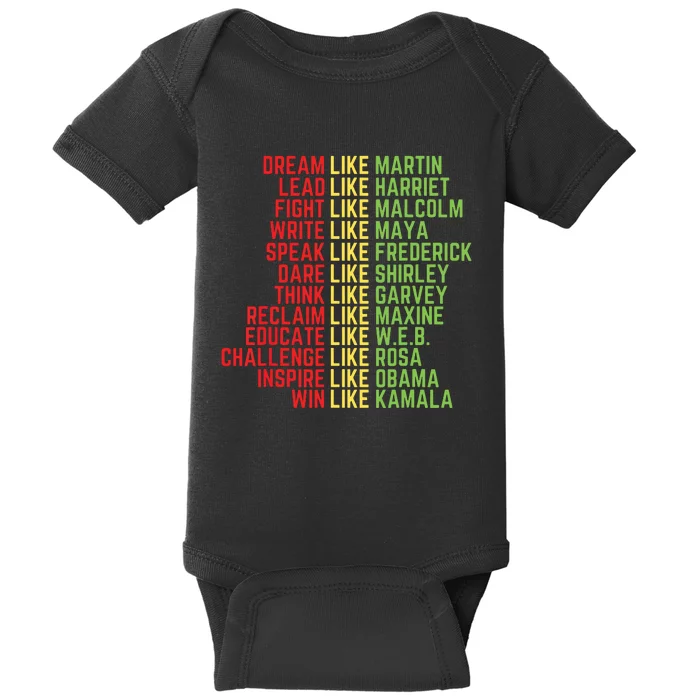 Dream Like Martin Women Boy Girl Black History Month Baby Bodysuit