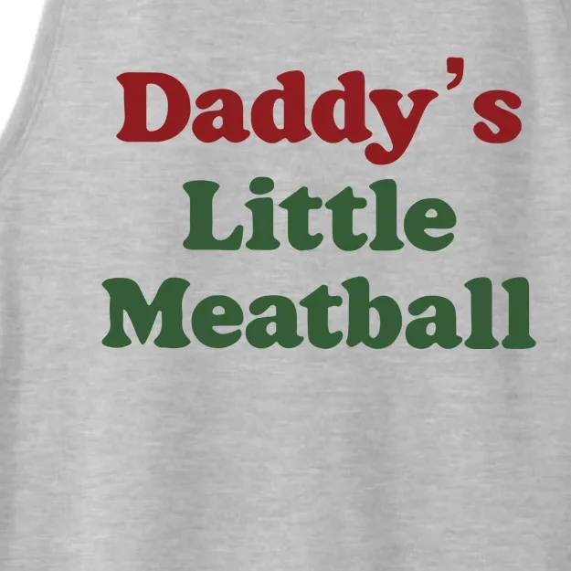 Daddy Little Meatball Italian Funny Daddy Little Meatball Father’s Day Ladies Tri-Blend Wicking Tank