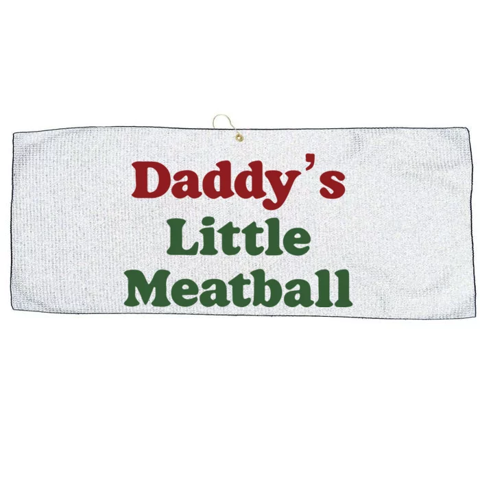 Daddy Little Meatball Italian Funny Daddy Little Meatball Father’s Day Large Microfiber Waffle Golf Towel