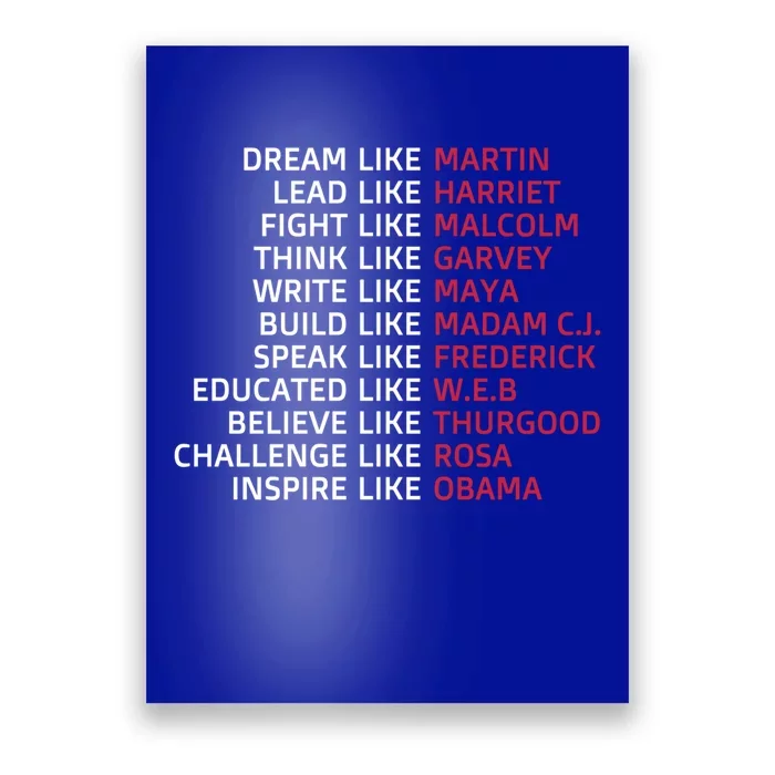 Dream Like Martin Lead Like Harriet Black Pride Cute Gift Poster