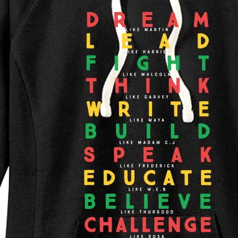 Dream Like Martin Lead Like Harriet Black History Month Women's Fleece Hoodie