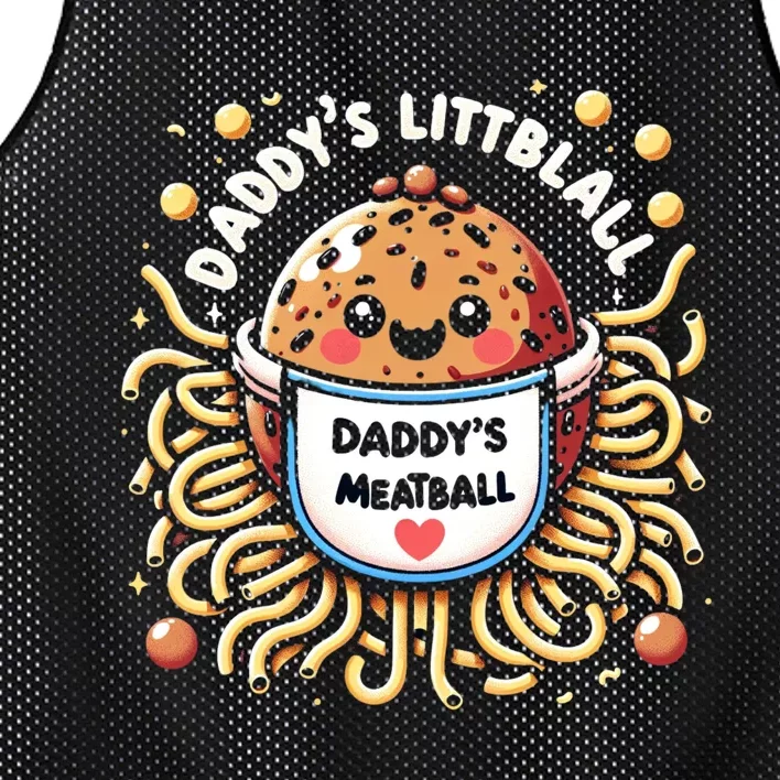 Daddys Little Meatball Cute Gift Mesh Reversible Basketball Jersey Tank