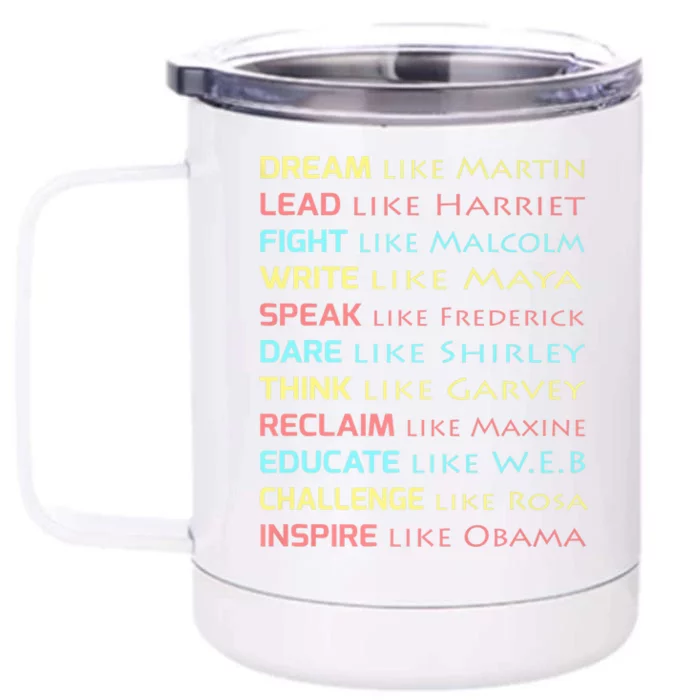 Dream Like Martin Inspirational Black History Influential Cool Gift Front & Back 12oz Stainless Steel Tumbler Cup