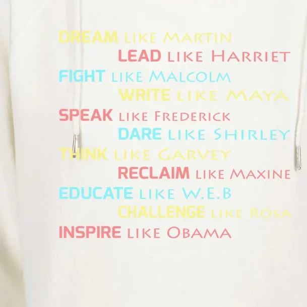 Dream Like Martin Inspirational Black History Influential Cool Gift Womens Funnel Neck Pullover Hood