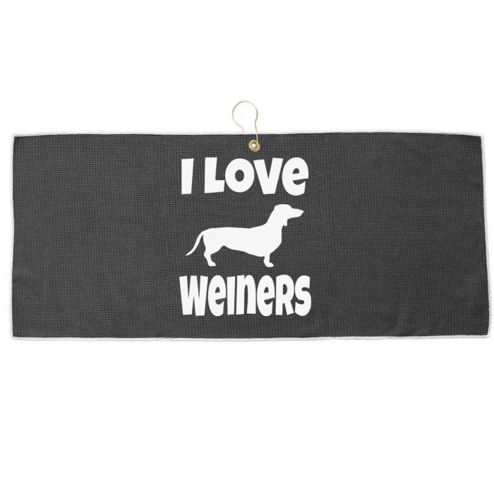 Dachshund Lover Mom Dad I Love Weiners Large Microfiber Waffle Golf Towel