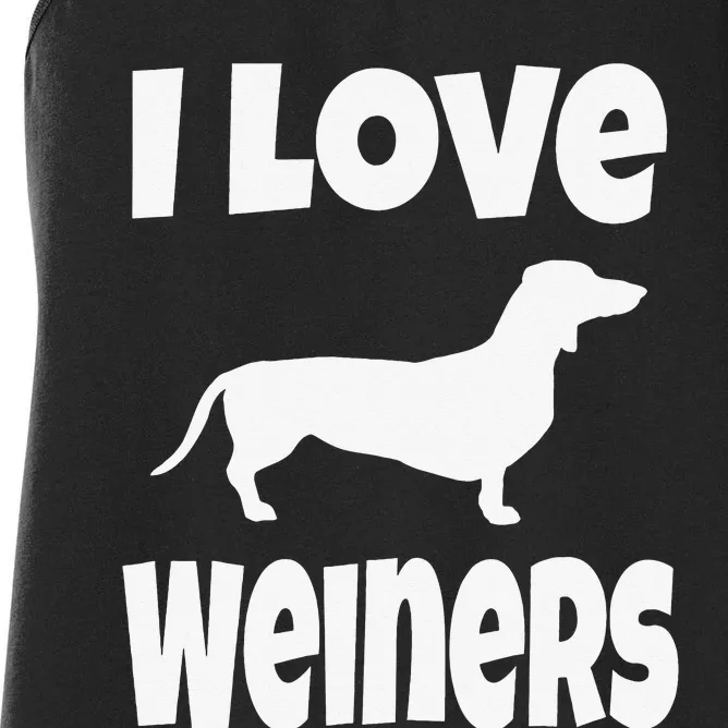 Dachshund Lover Mom Dad I Love Weiners Women's Racerback Tank