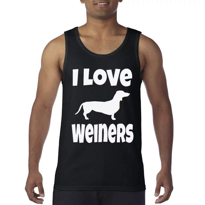 Dachshund Lover Mom Dad I Love Weiners Tank Top