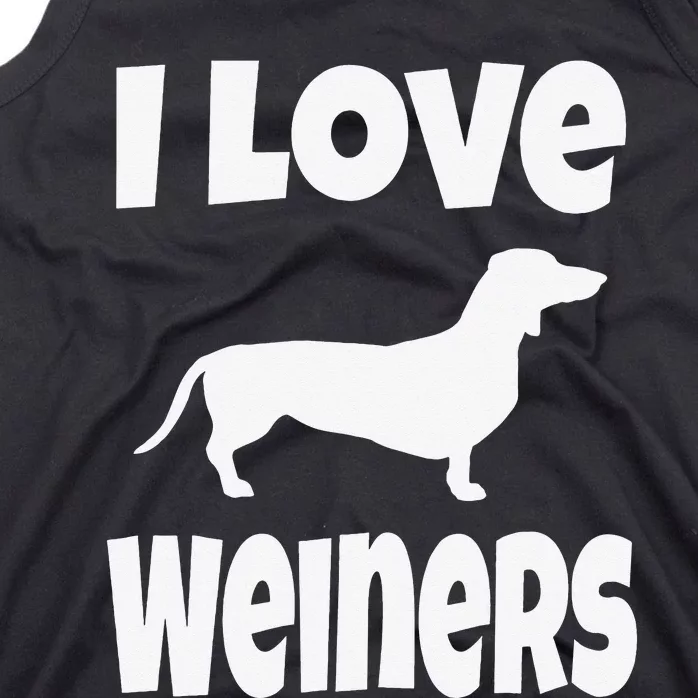 Dachshund Lover Mom Dad I Love Weiners Tank Top