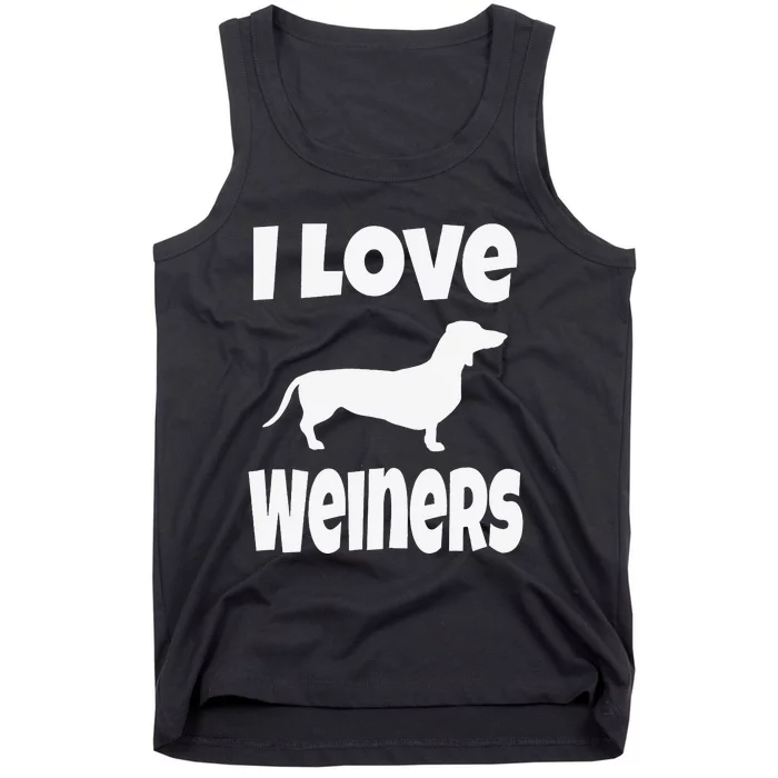 Dachshund Lover Mom Dad I Love Weiners Tank Top