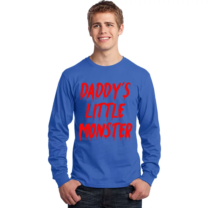 Daddys Little Monster Halloween Blood Red Long Sleeve Shirt