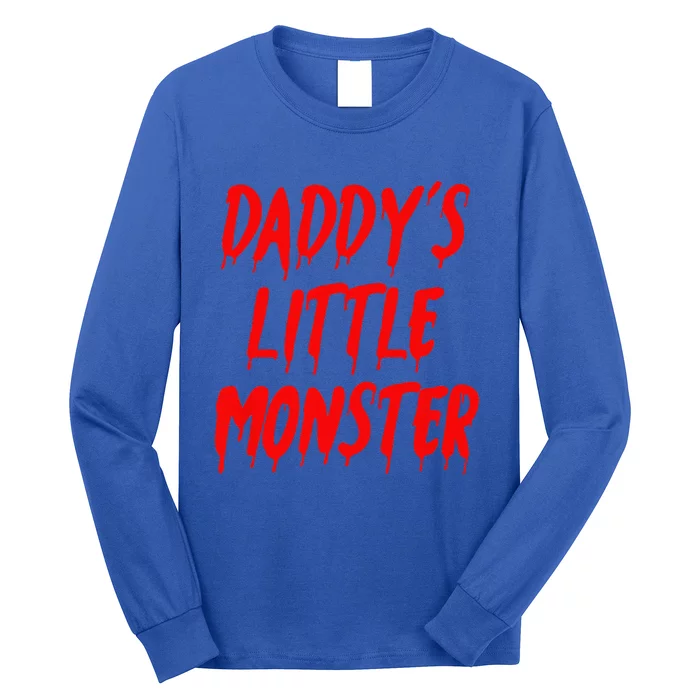 Daddys Little Monster Halloween Blood Red Long Sleeve Shirt