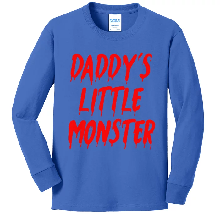 Daddys Little Monster Halloween Blood Red Kids Long Sleeve Shirt