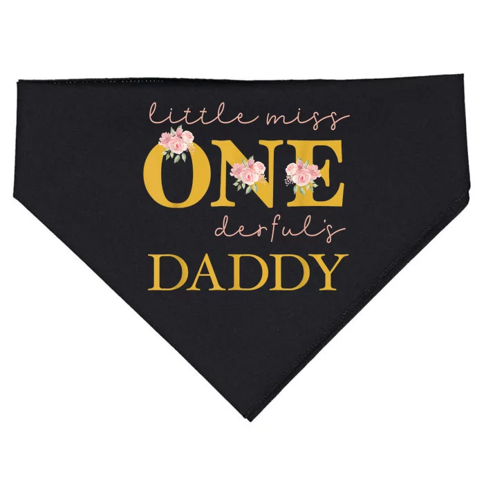 Daddy Little Miss Onederful Birthday Party 1 Year Old Girl USA-Made Doggie Bandana