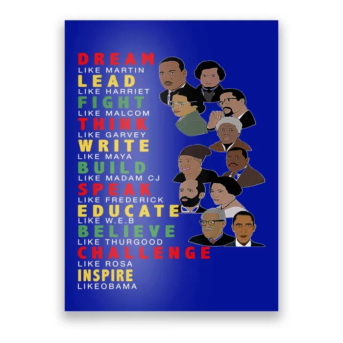 Dream Like Martin Lead Like Harriet Black History Month Gift Poster